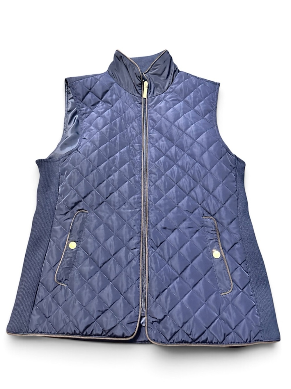 Telluride Clothing Company Navy Quilted Vest Large NWT